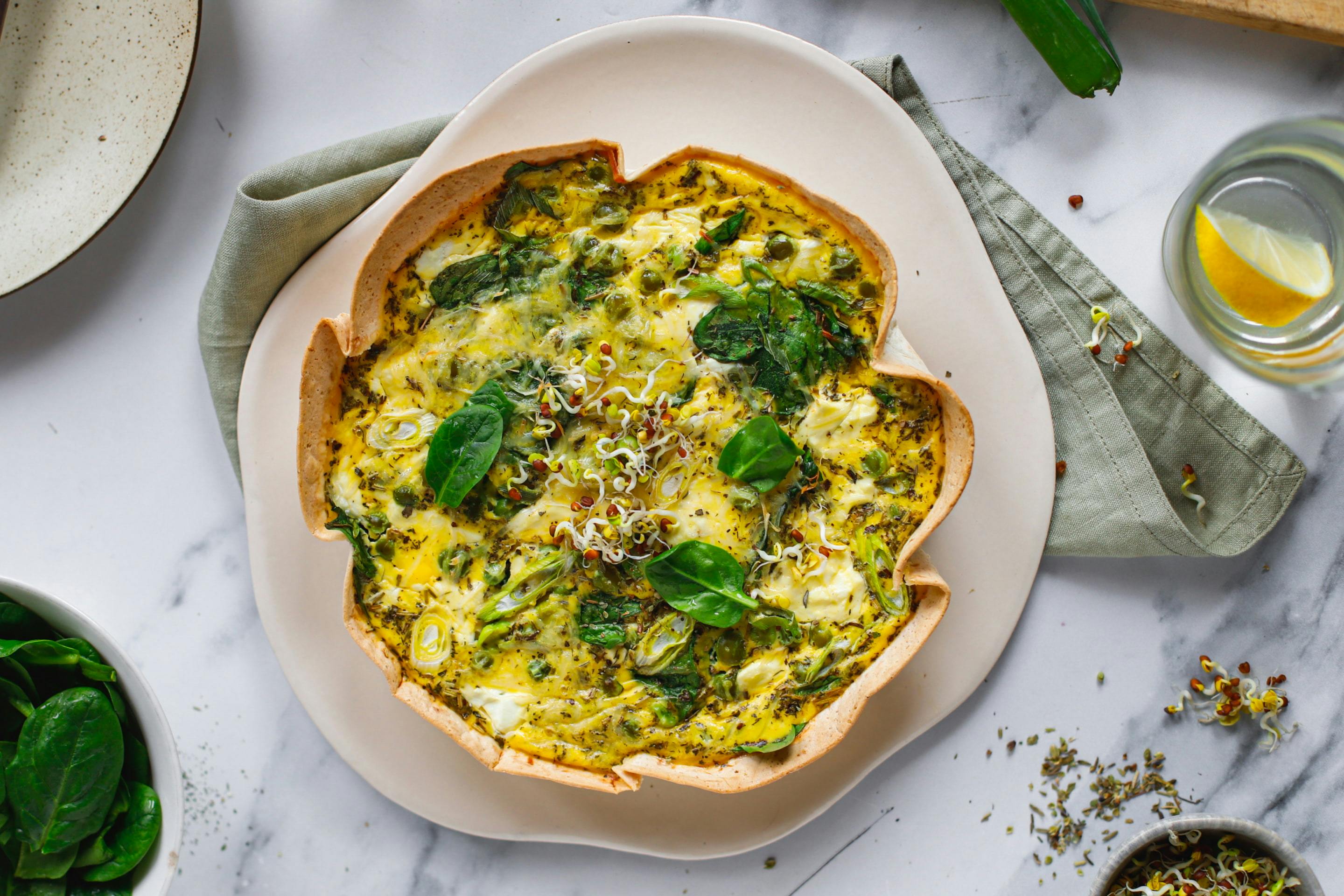 Veggie Tortilla Quiche Min